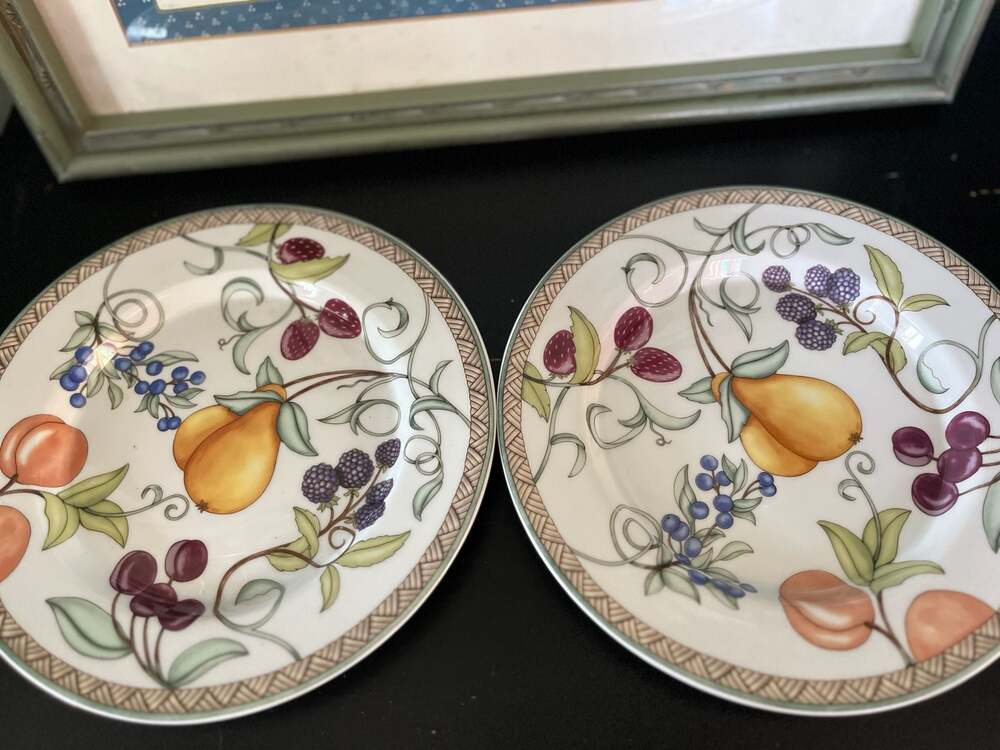 Set of 2 Dansk Umbrian Fruits Salad Plates 8.75" Portugal